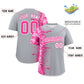 Custom Gray Personalized 3D Flame Design Authentic Baseball Jersey Limited