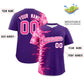 Custom Purple Personalized 3D Flame Design Authentic Baseball Jersey Limited
