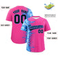 Custom Pink Personalized 3D Flame Design Authentic Baseball Jersey Limited