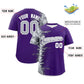 Custom Purple Personalized 3D Flame Design Authentic Baseball Jersey Limited