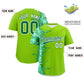 Custom Neon Green Personalized 3D Flame Design Authentic Baseball Jersey Limited