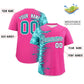 Custom Pink Personalized 3D Flame Design Authentic Baseball Jersey Limited