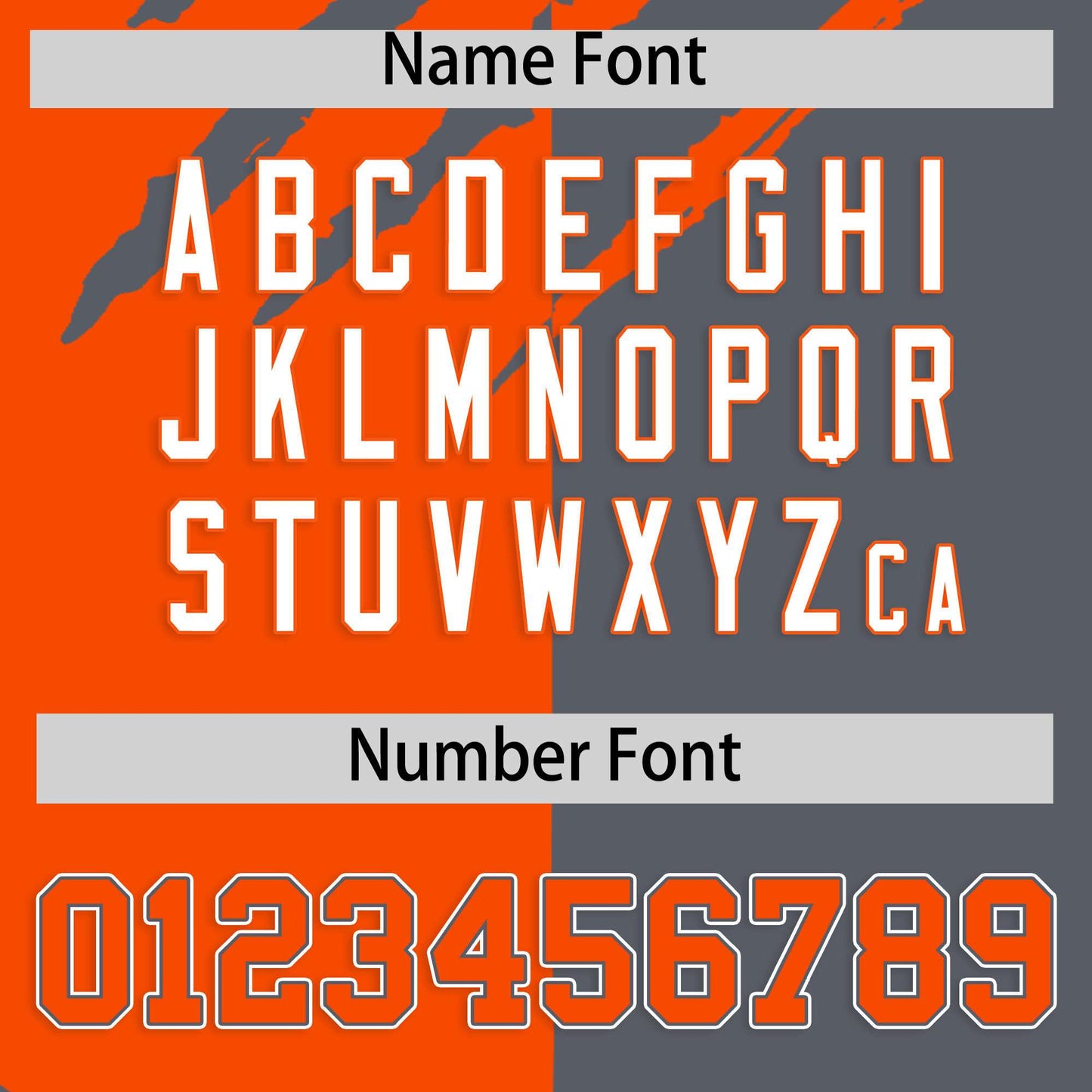 Custom Orange Dark Gray Split Tiger Claw Scratch Pattern Baseball Jersey Limited