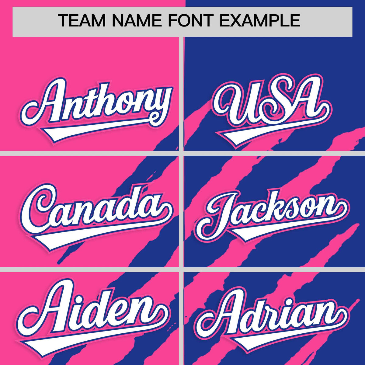 Custom Pink Royal Blue Split Tiger Claw Scratch Pattern Baseball Jersey Limited