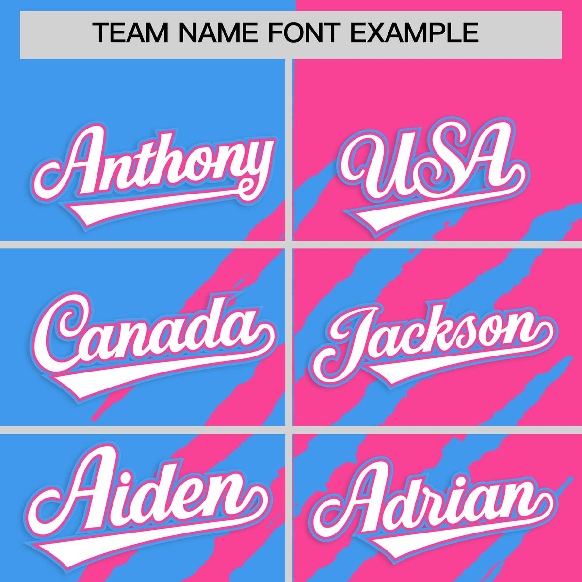 Custom Powder Blue Pink Split Tiger Claw Scratch Pattern Baseball Jersey Limited