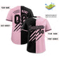 Custom Black Light Pink Split Tiger Claw Scratch Pattern Baseball Jersey Limited