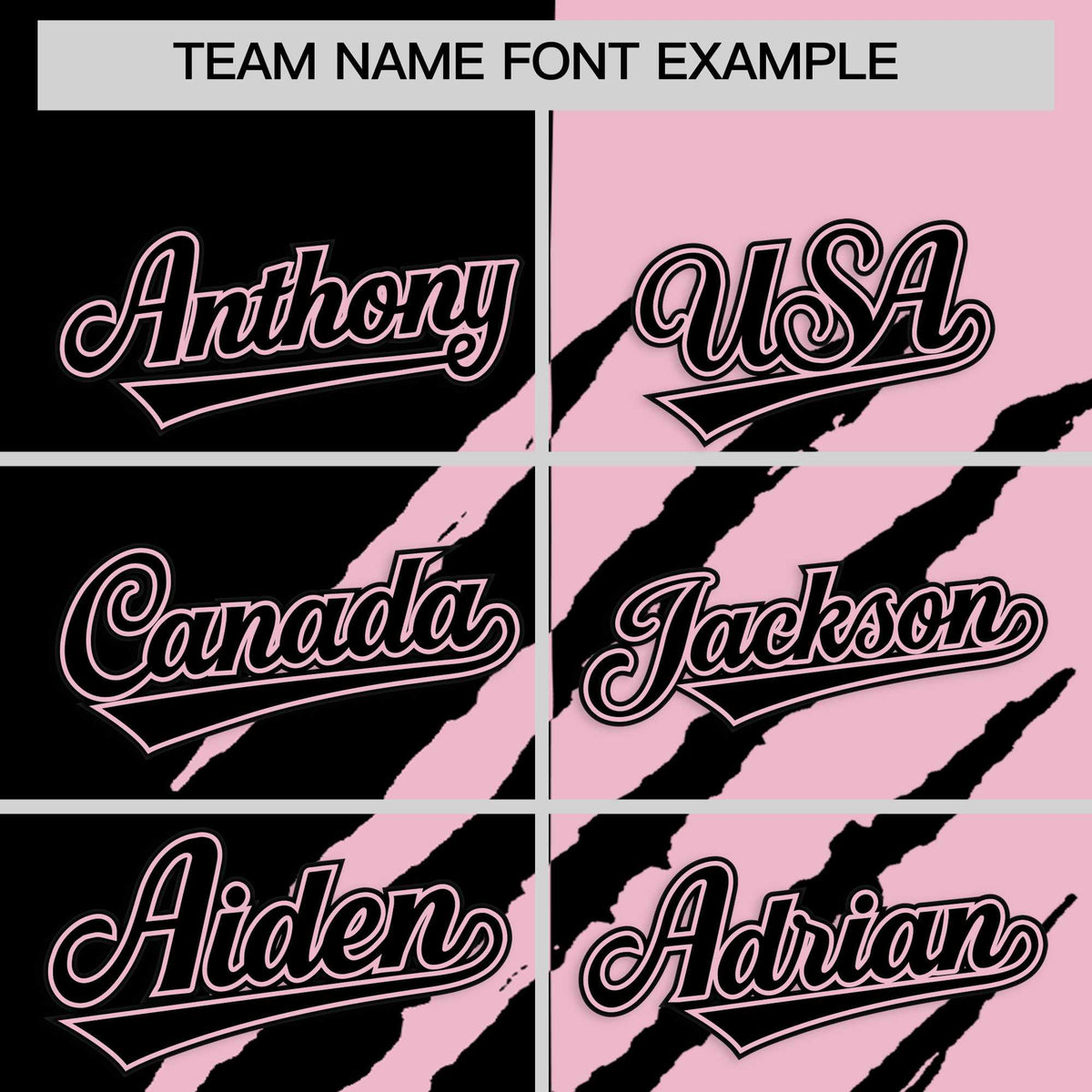 Custom Black Light Pink Split Tiger Claw Scratch Pattern Baseball Jersey Limited