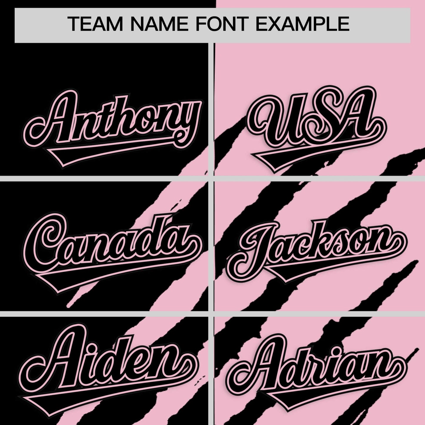 Custom Black Light Pink Split Tiger Claw Scratch Pattern Baseball Jersey Limited