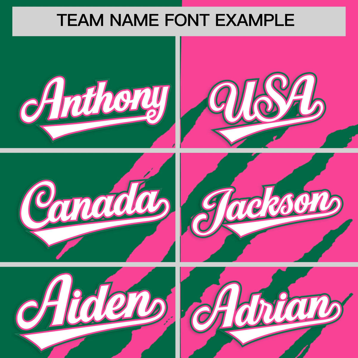 Custom Kelly Green Pink Split Tiger Claw Scratch Pattern Baseball Jersey Limited