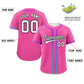 Custom Pink White Personalized Gradient Ribbed Design Authentic Baseball Jersey Limited