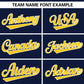 Custom Navy Gold Personalized Gradient Ribbed Design Authentic Baseball Jersey Limited