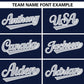 Custom Navy Light Gray Personalized Gradient Ribbed Design Authentic Baseball Jersey Limited