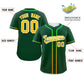Custom Green Gold Personalized Gradient Ribbed Design Authentic Baseball Jersey Limited