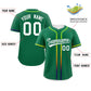 Custom Kelly Green White Personalized Gradient Ribbed Design Authentic Baseball Jersey Limited