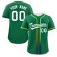 Custom Kelly Green White Personalized Gradient Ribbed Design Authentic Baseball Jersey