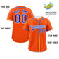 Custom Orange Royal Personalized Gradient Ribbed Design Authentic Baseball Jersey Limited