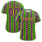 Custom Purple Kelly Green Gold Stripe Personalization Mardi Gras Authentic Baseball Jersey