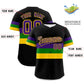 Custom Black Purple Kelly Green Gold Personalization Mardi Gras Authentic Baseball Jersey Limited