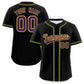 Custom Black Purple Gold Kelly Green Personalization Mardi Gras Authentic Baseball Jersey