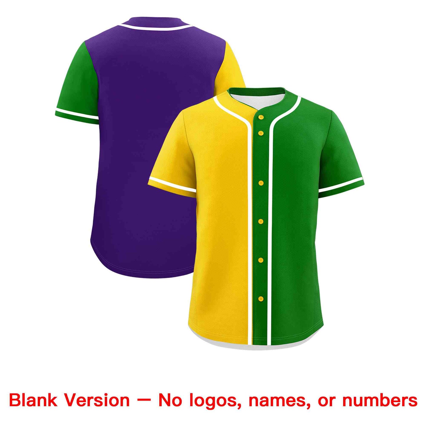 Custom Gold Kelly Green Personalization Mardi Gras Authentic Baseball Jersey Limited