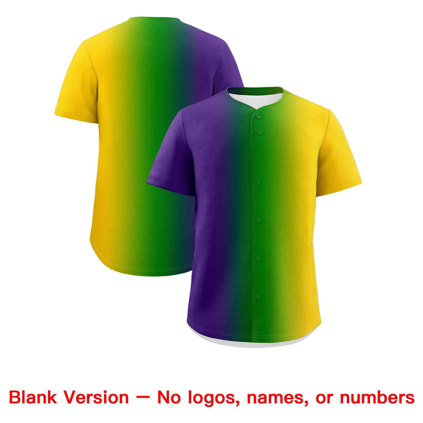 Custom Purple Gold Personalization Mardi Gras Authentic Baseball Jersey Limited