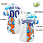 Custom White Split Fashion Fluid Pattern Authentic Baseball Jersey Limited