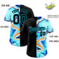 Custom Black Split Fashion Fluid Pattern Authentic Baseball Jersey Limited