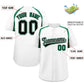 Custom White Kelly Green Personalized Color Block Authentic Baseball Jersey Limited