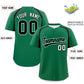 Custom Kelly Green Black Personalized Color Block Authentic Baseball Jersey Limited