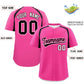 Custom Pink Black Personalized Color Block Authentic Baseball Jersey Limited