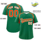 Custom Kelly Green Orange Personalized Color Block Authentic Baseball Jersey Limited