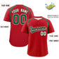 Custom Red Kelly Green Personalized Color Block Authentic Baseball Jersey Limited