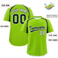 Custom Neon Green Navy Personalized Color Block Authentic Baseball Jersey Limited