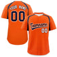 Custom Orange Navy Personalized Color Block Authentic Baseball Jersey
