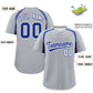 Custom Silver Royal Personalized Color Block Authentic Baseball Jersey Limited