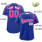 Custom Royal Pink Personalized Color Block Authentic Baseball Jersey Limited