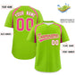 Custom Neon Green Pink Personalized Color Block Authentic Baseball Jersey Limited