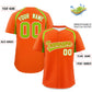Custom Orange Neon Green Personalized Color Block Authentic Baseball Jersey Limited