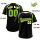 Custom Black Neon Green Personalized Color Block Authentic Baseball Jersey Limited