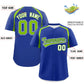 Custom Royal Neon Green Personalized Color Block Authentic Baseball Jersey Limited