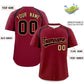 Custom Crimson Black Personalized Color Block Authentic Baseball Jersey Limited