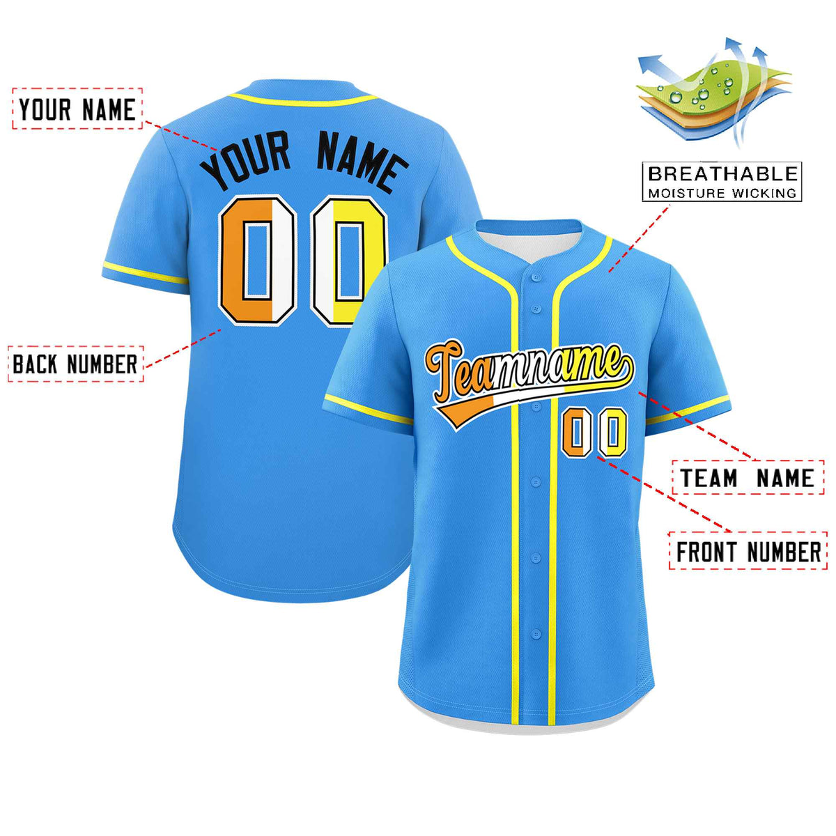 Custom Powder Blue Maverique For Pride Month Classic Style Authentic Baseball Jersey Limited