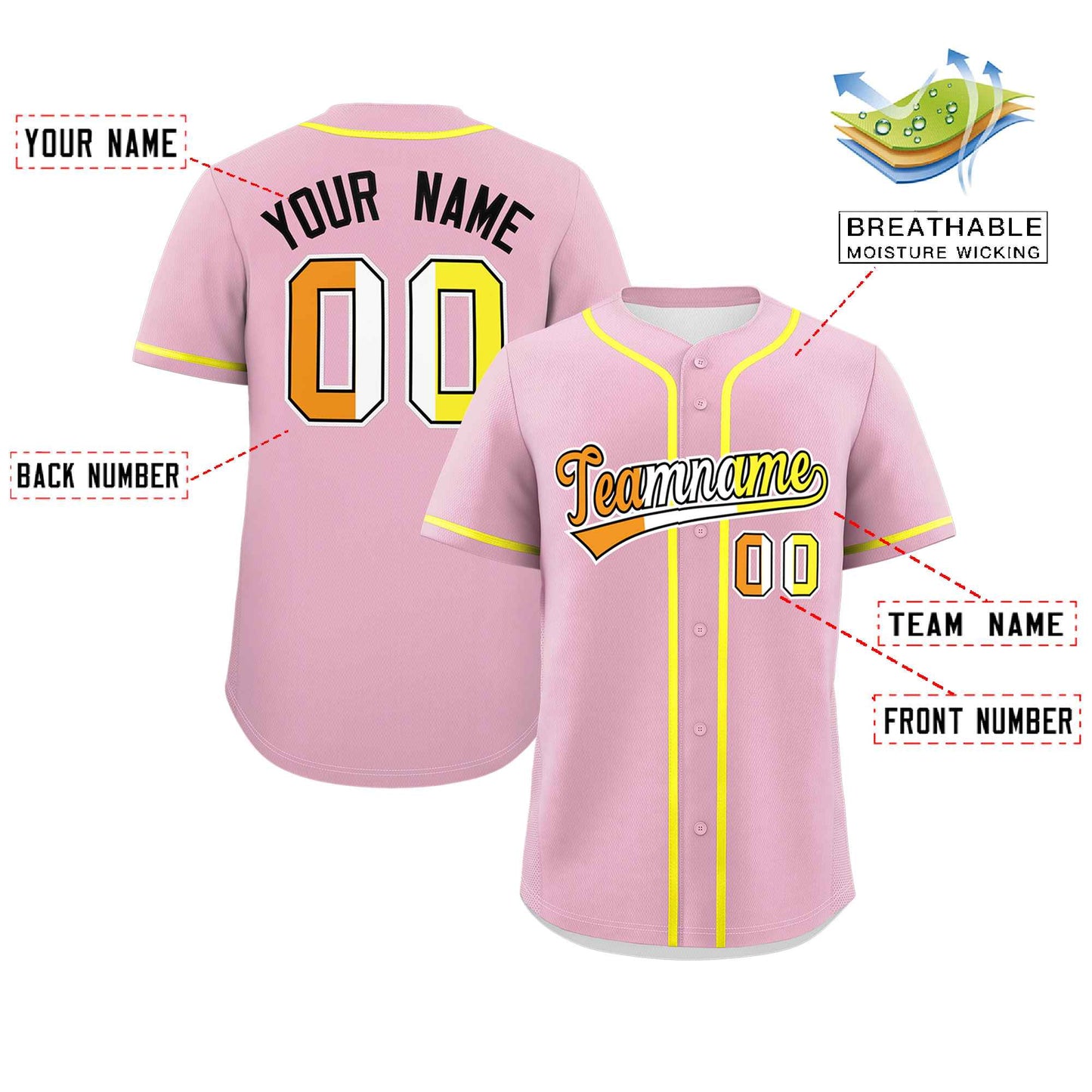 Custom Light Pink Maverique For Pride Month Classic Style Authentic Baseball Jersey Limited