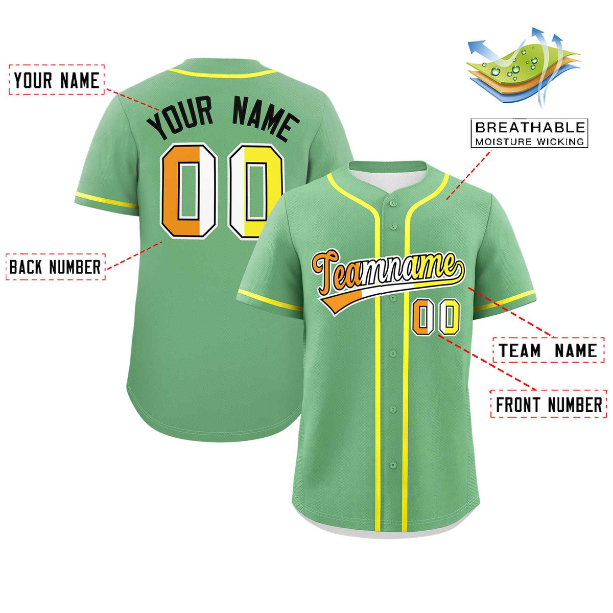 Custom Light Green Maverique For Pride Month Classic Style Authentic Baseball Jersey Limited