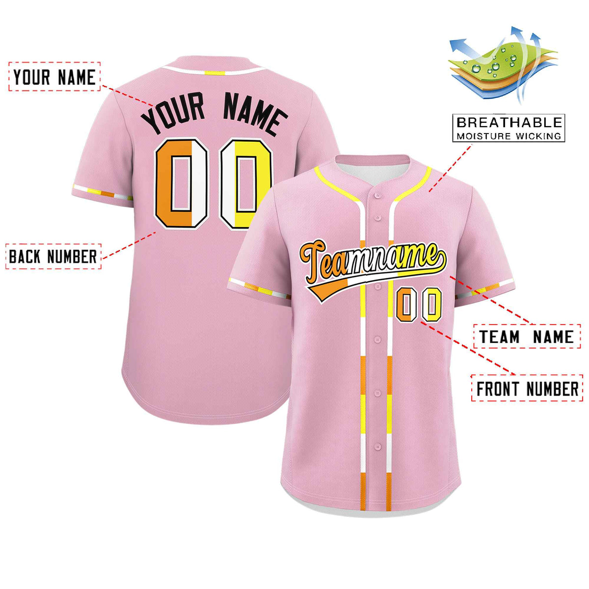 Custom Light Pink Maverique For Pride Month Classic Style Authentic Baseball Jersey Limited