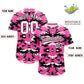 Custom Pink White-Black Personalized Camo Design Authentic Baseball Jersey Limited