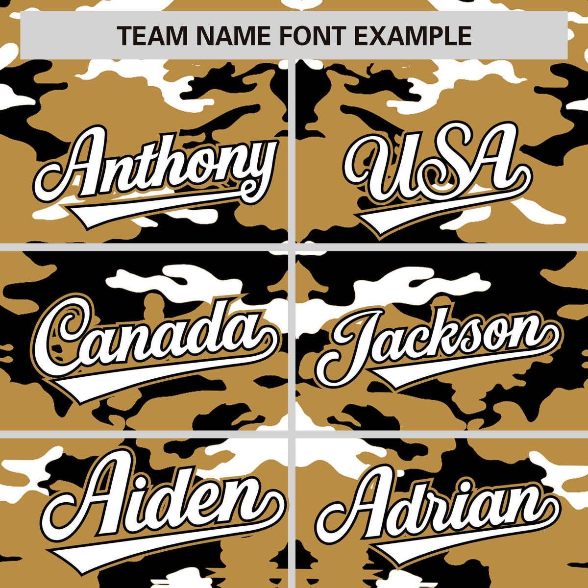 Custom Old Gold Black-White Personalized Camo Design Authentic Baseball Jersey Limited