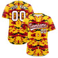 Custom Gold Red-Black Personalized Camo Design Authentic Baseball Jersey