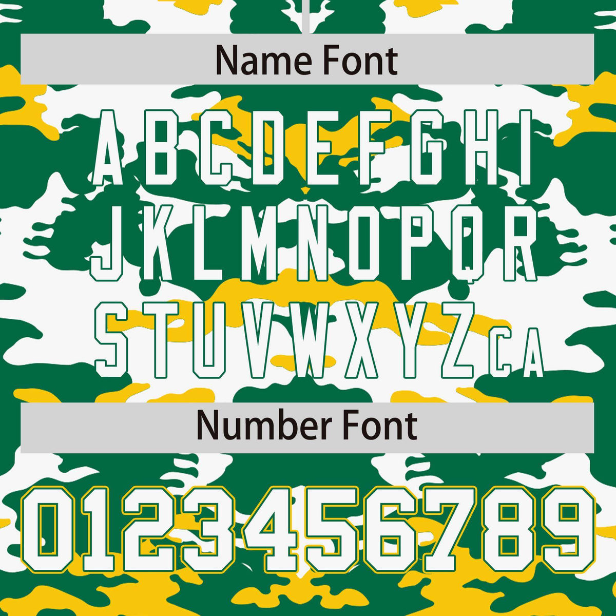 Custom Kelly Green Gold-White Personalized Camo Design Authentic Baseball Jersey Limited