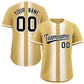 Custom Old Gold White Lapel Gradient Fashion Authentic Baseball Jersey